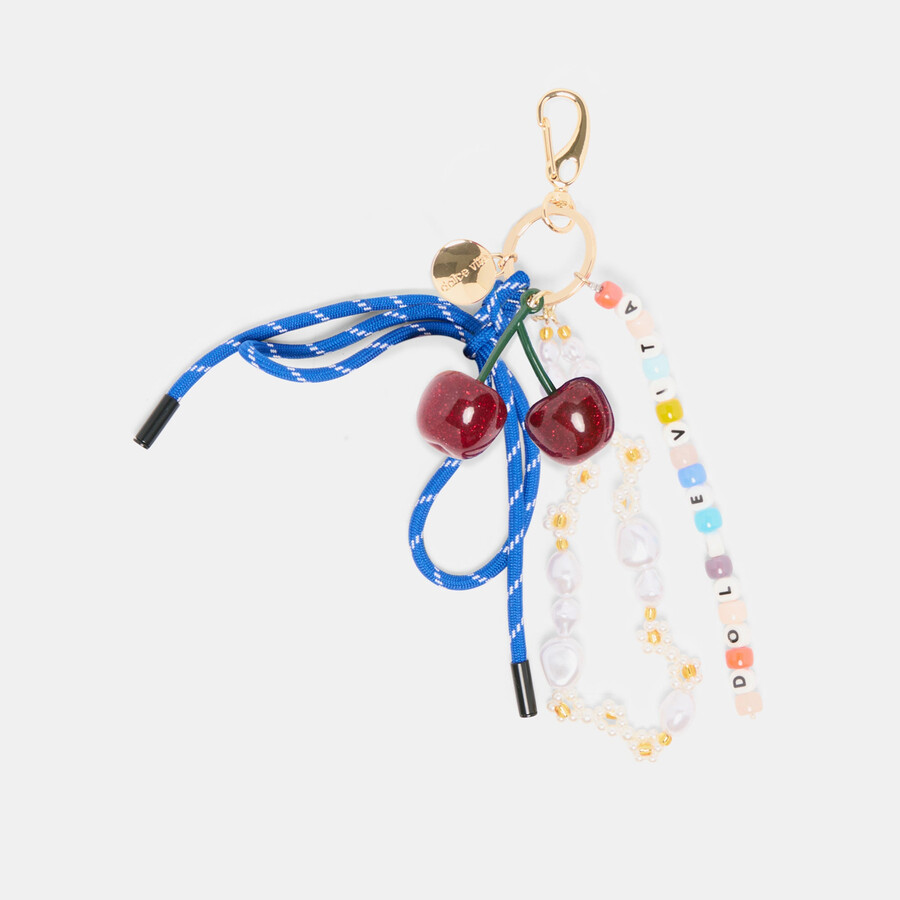 dolce vita perlen-taschenanhänger blau multi