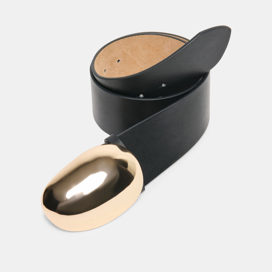 gürtel mit blasenschnalle schwarzgold