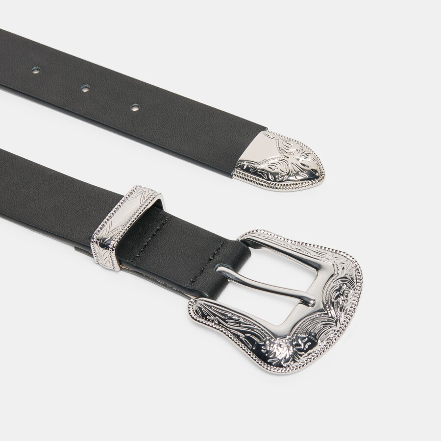vintage western-gürtelschnalle schwarzsilber