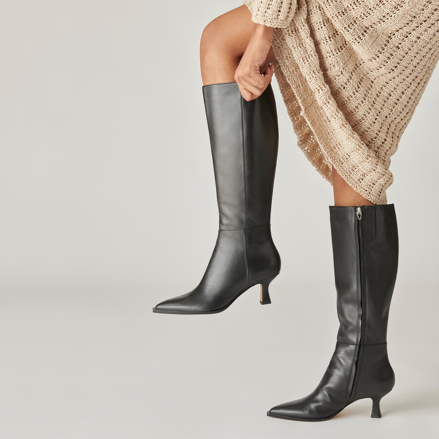 auggie boots aus schwarzem leder