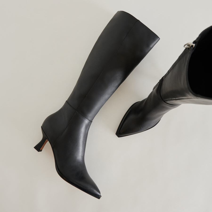 auggie boots aus schwarzem leder