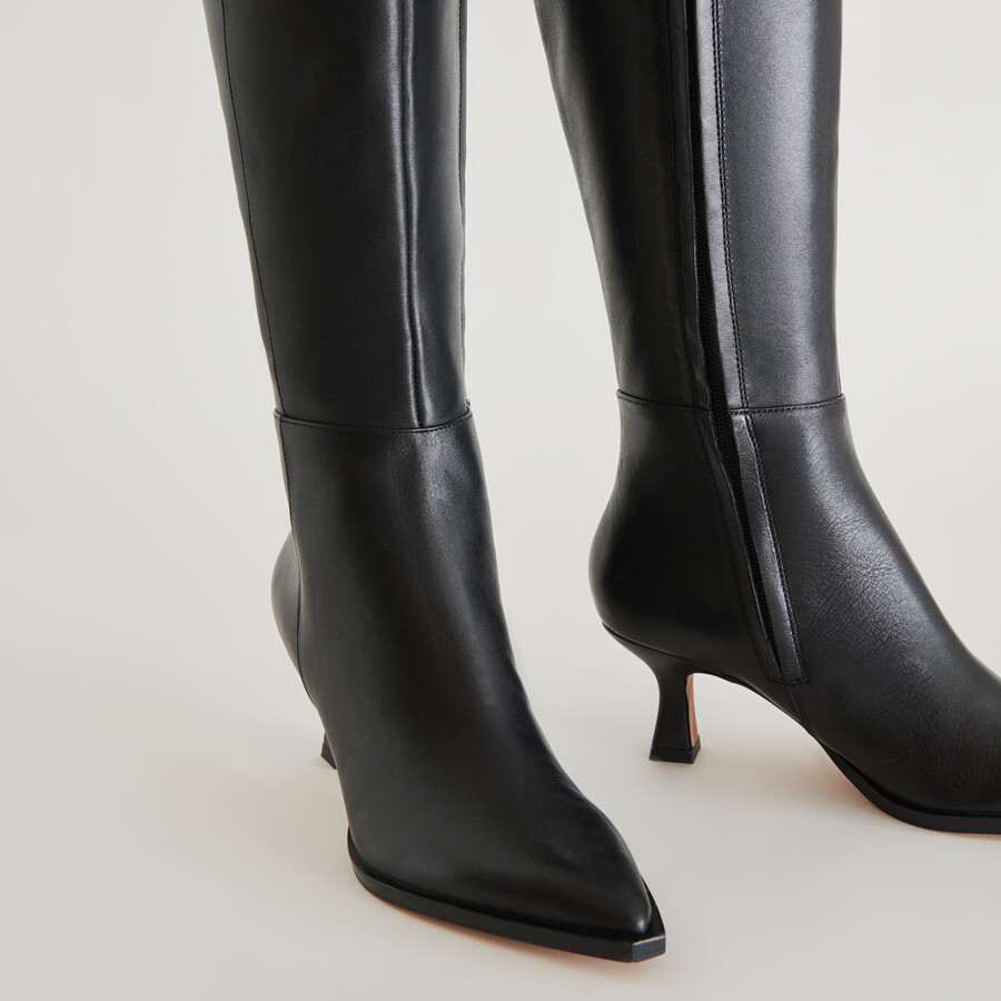 auggie boots aus schwarzem leder