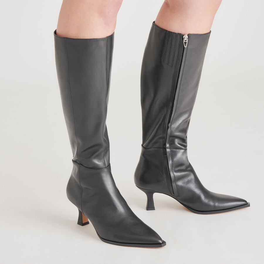 auggie boots aus schwarzem leder