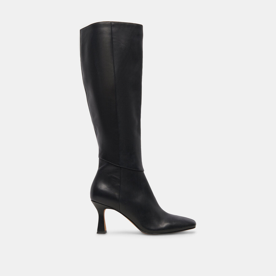 gyra stiefel aus schwarzem leder