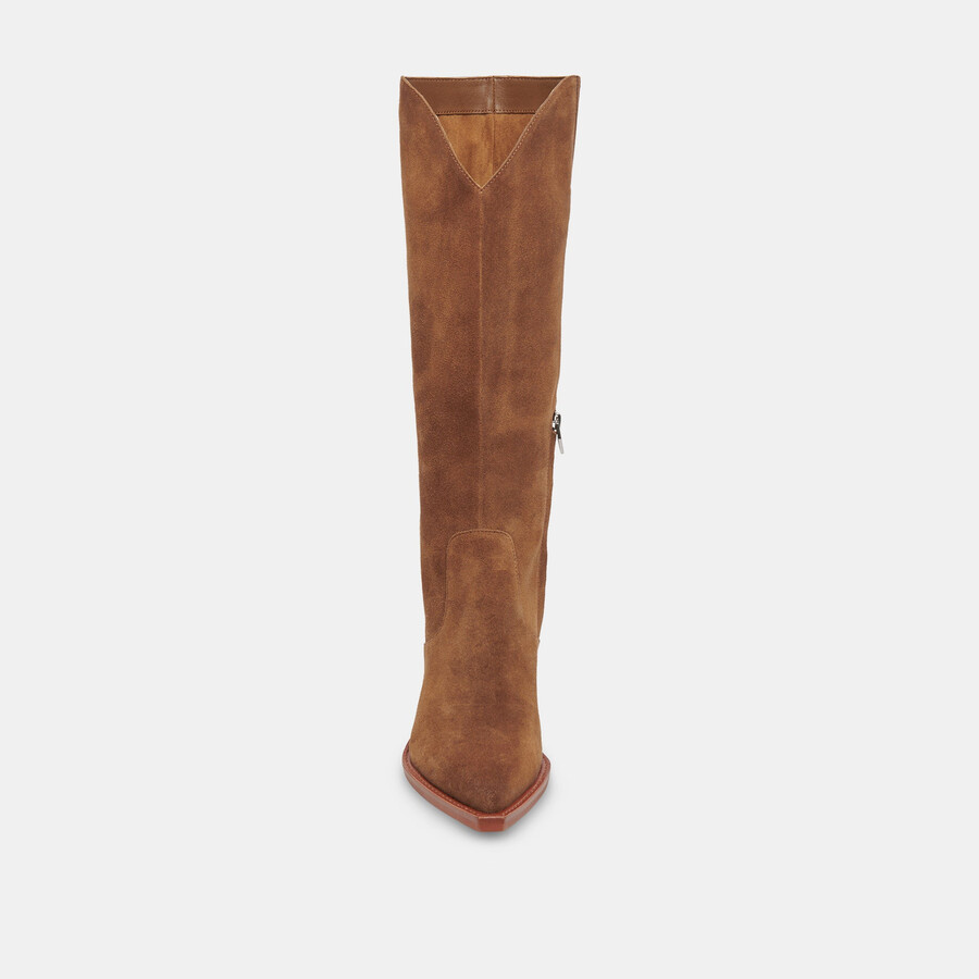 raj boots aus braunem wildleder