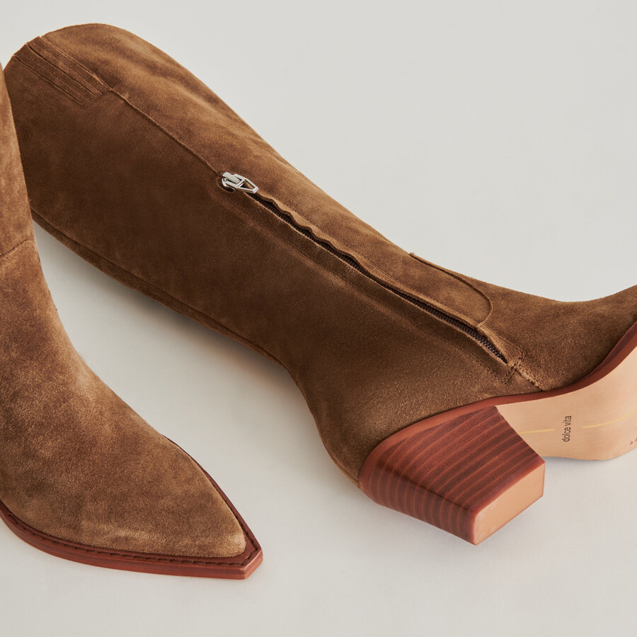 raj boots aus braunem wildleder