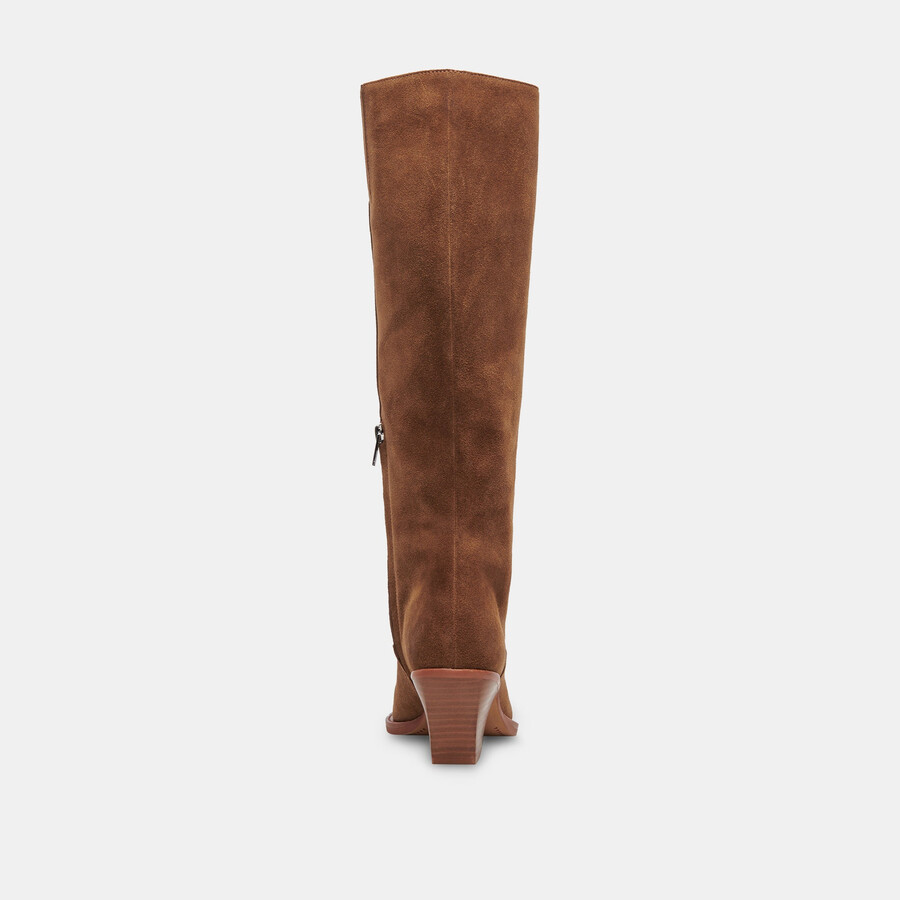 raj boots aus braunem wildleder