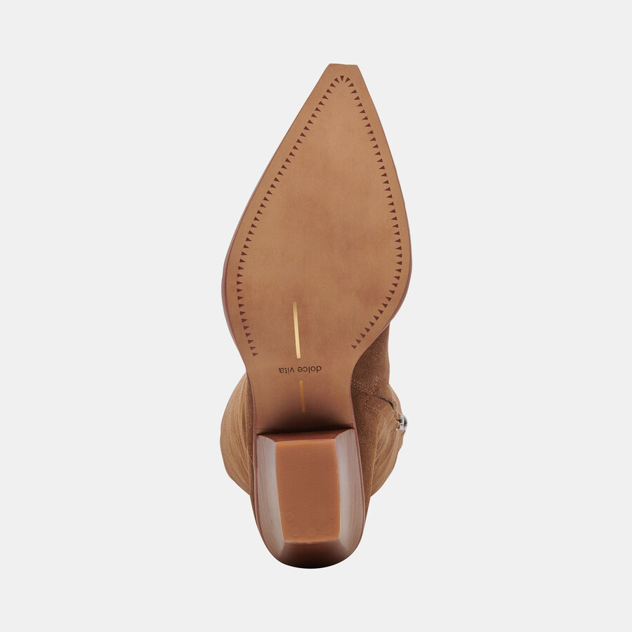 raj boots aus braunem wildleder