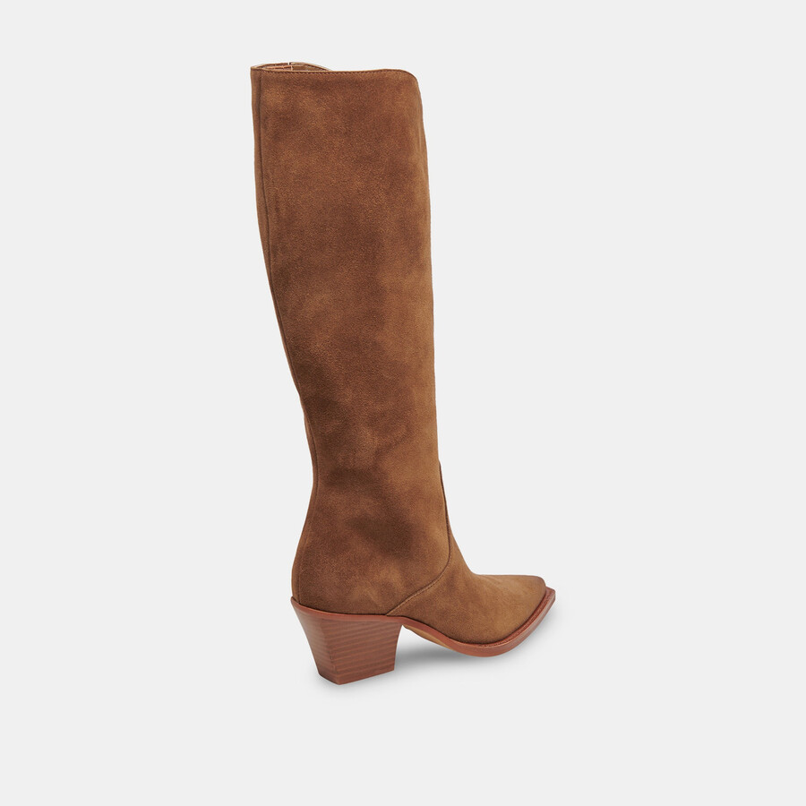 raj boots aus braunem wildleder