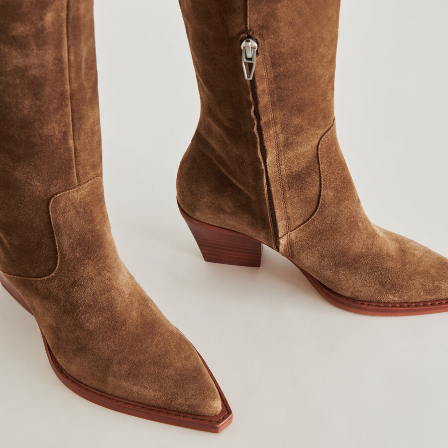 raj boots aus braunem wildleder
