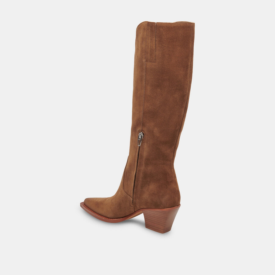 raj boots aus braunem wildleder