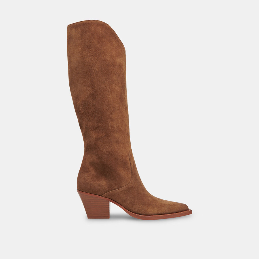 raj stiefel mit weiter kalbsweite braunes wildleder