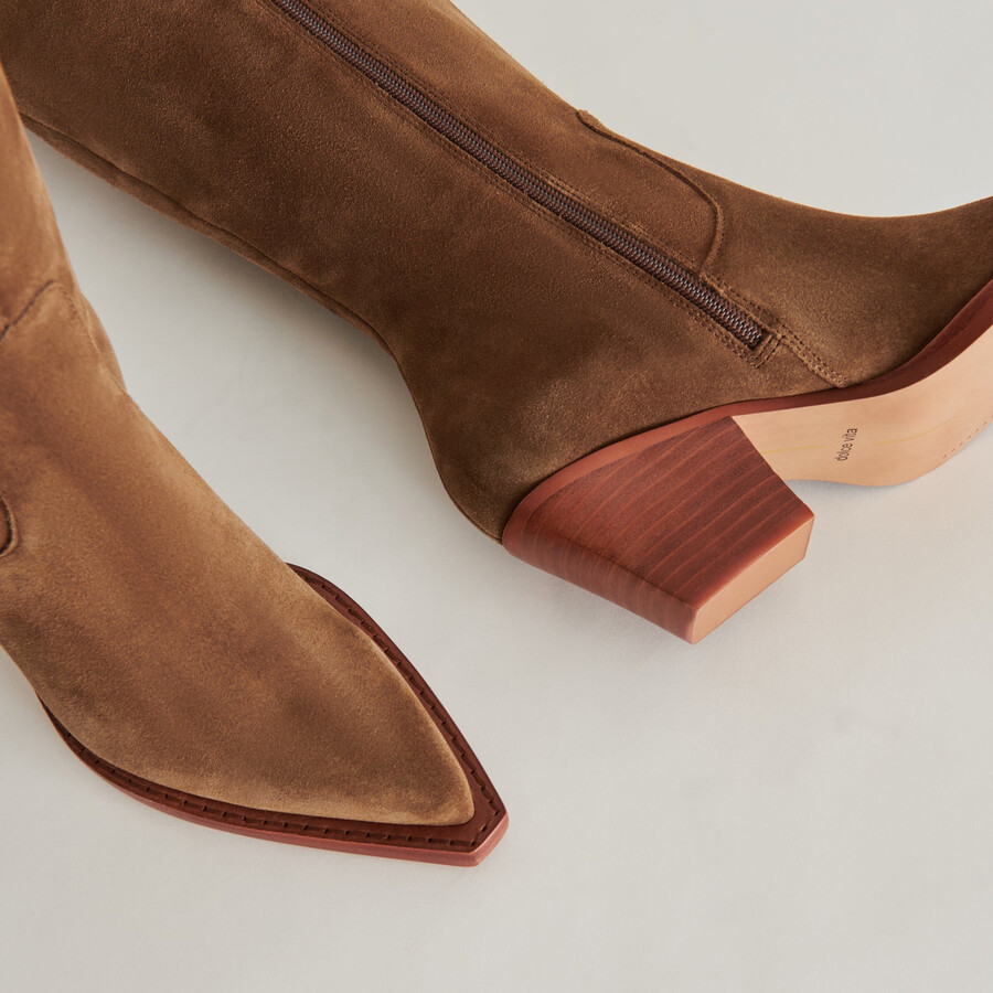 raj stiefel mit weiter kalbsweite braunes wildleder