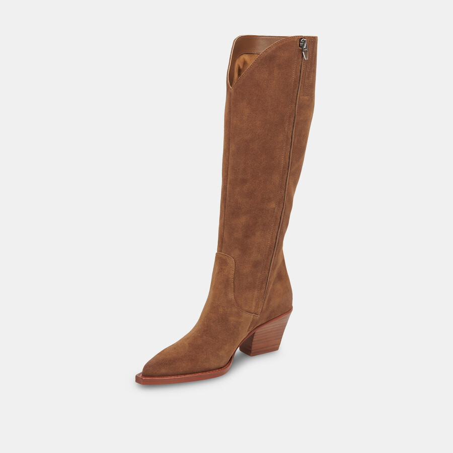raj stiefel mit weiter kalbsweite braunes wildleder