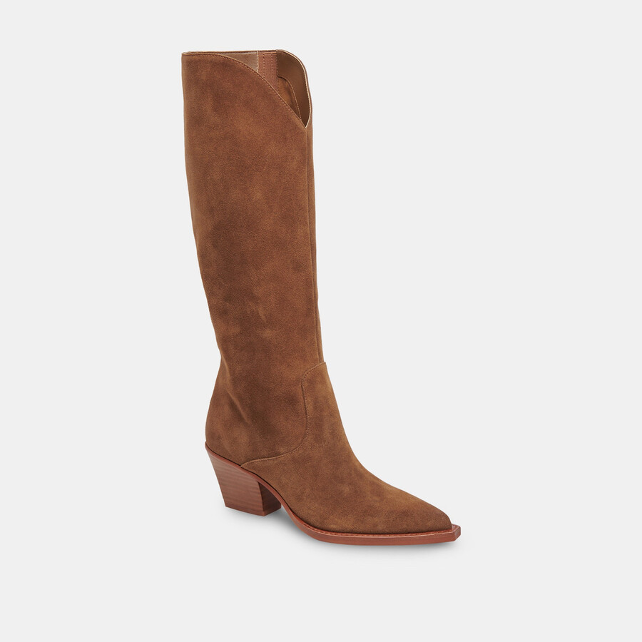 raj stiefel mit weiter kalbsweite braunes wildleder