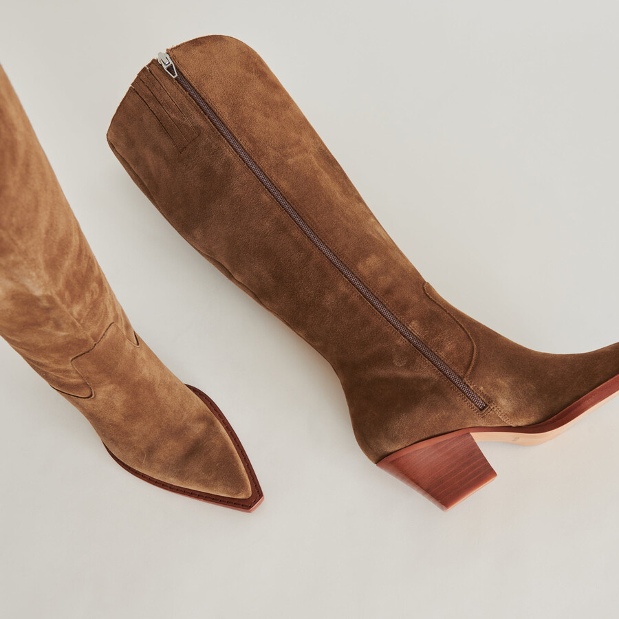 raj stiefel mit weiter kalbsweite braunes wildleder