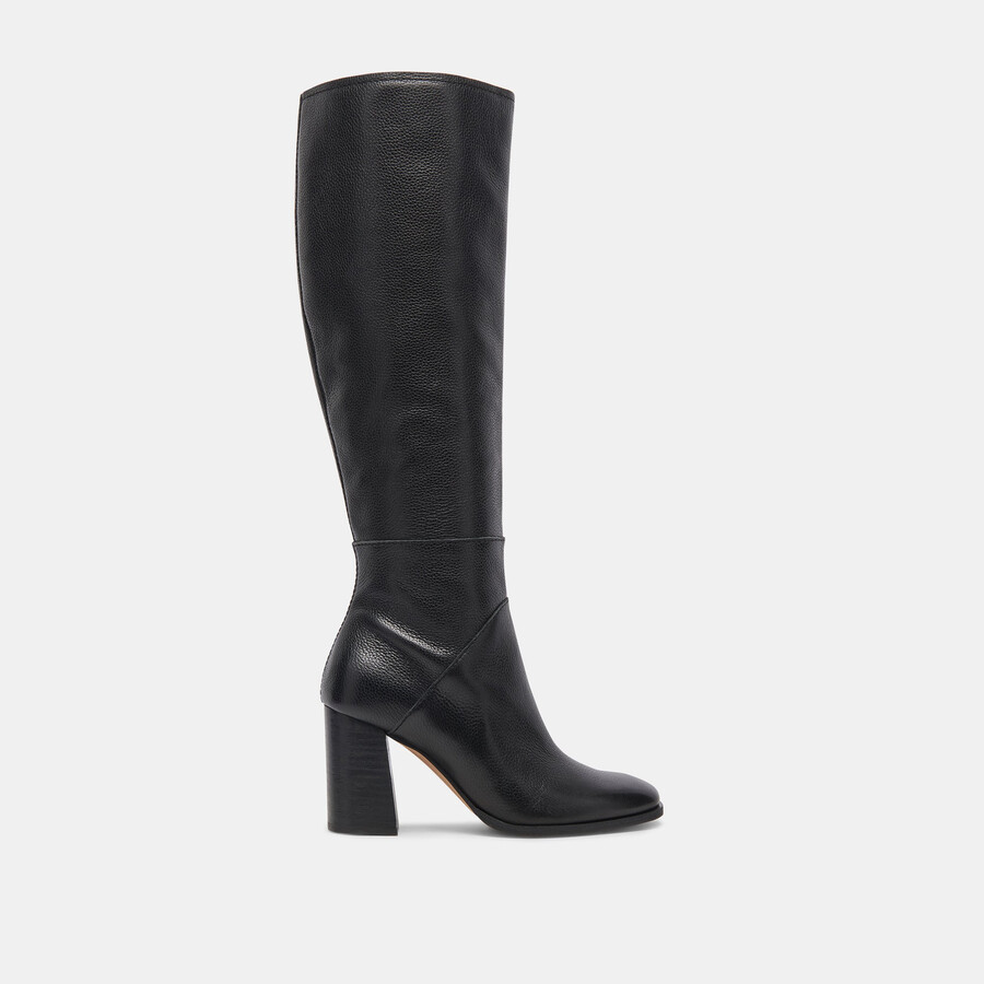 fynn stiefel mit weitem schaft onyx-leder