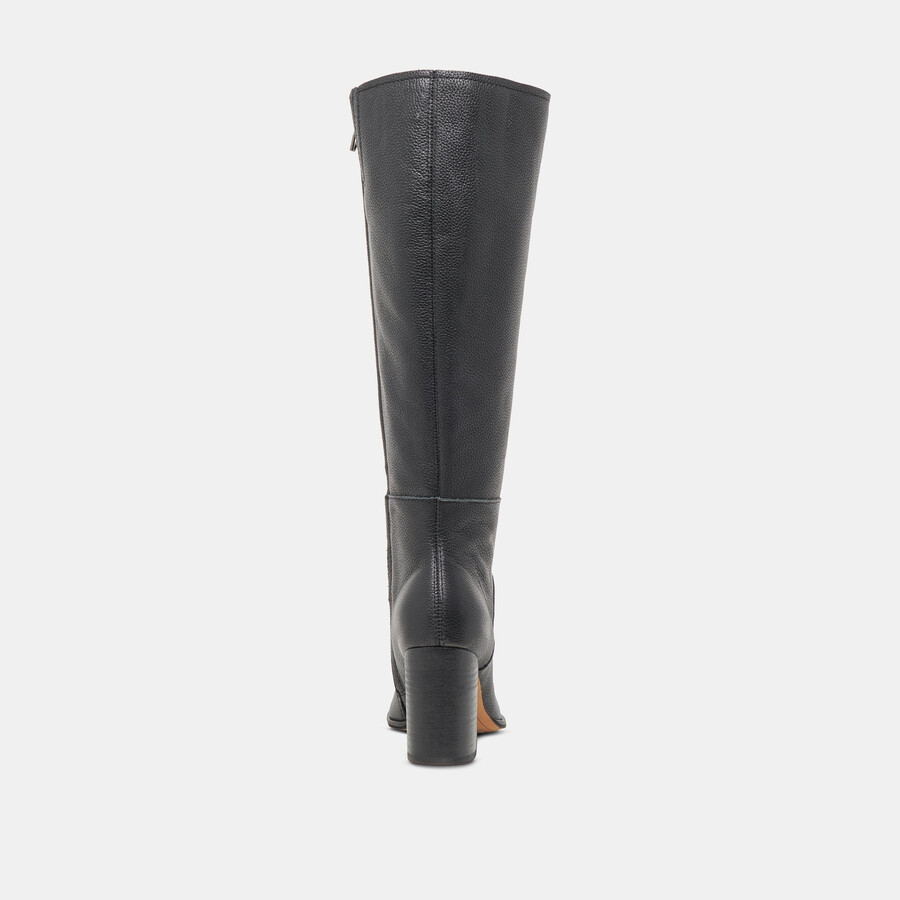 fynn stiefel mit weitem schaft onyx-leder