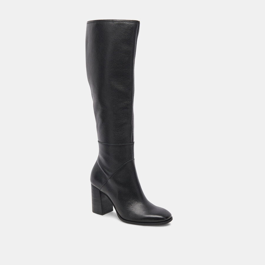 fynn stiefel mit weitem schaft onyx-leder