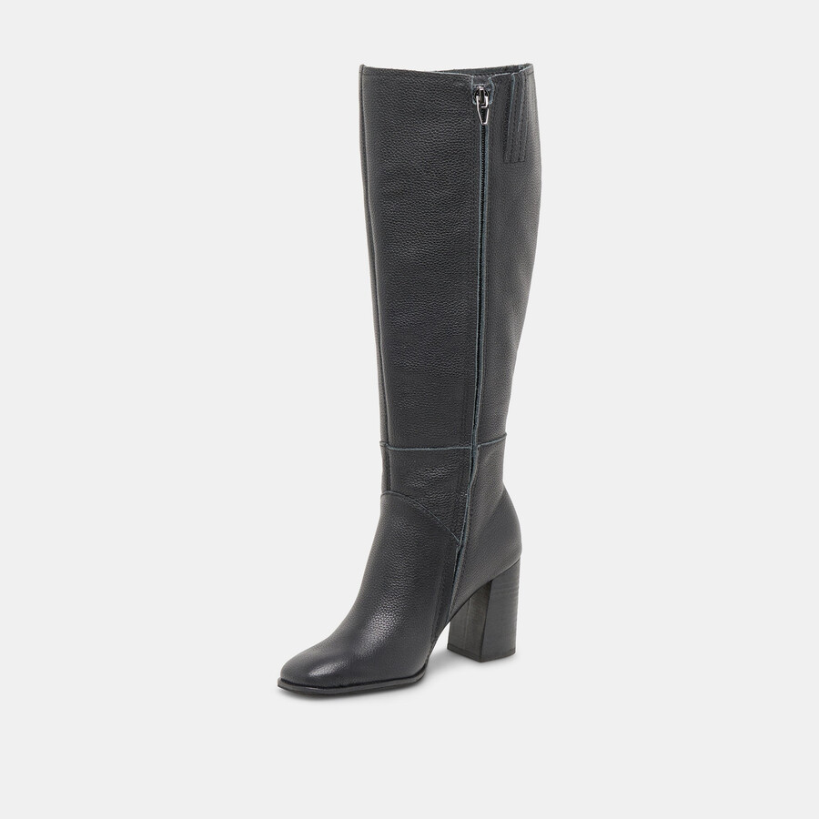 fynn stiefel mit weitem schaft onyx-leder