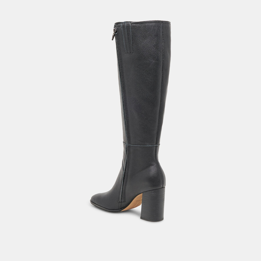 fynn stiefel mit weitem schaft onyx-leder
