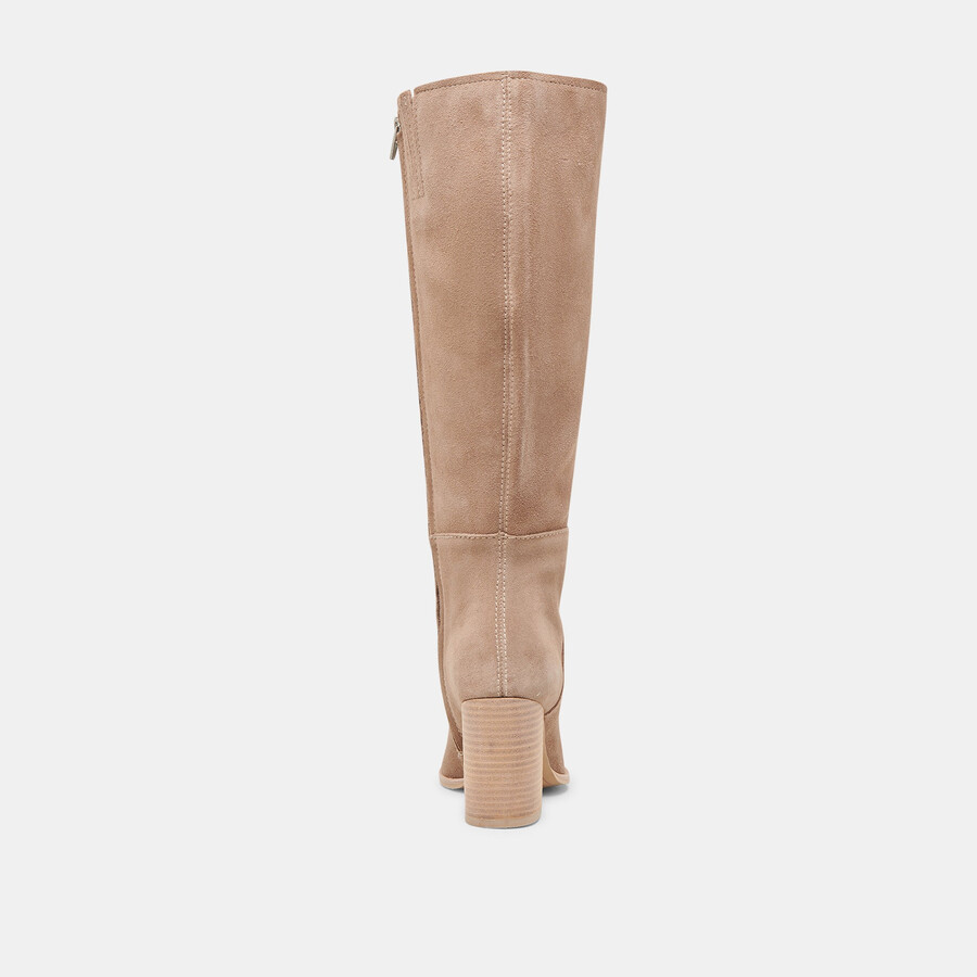 fynn stiefel mit weitem schaft trüffel-wildleder
