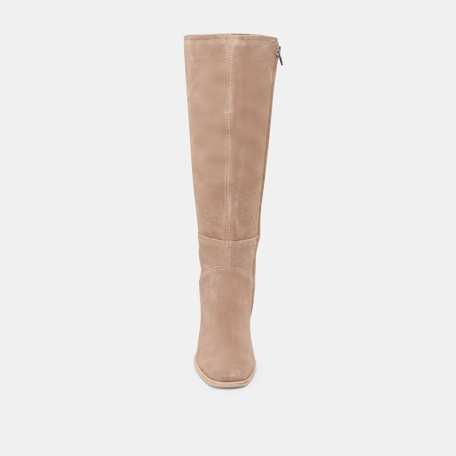 fynn stiefel mit weitem schaft trüffel-wildleder