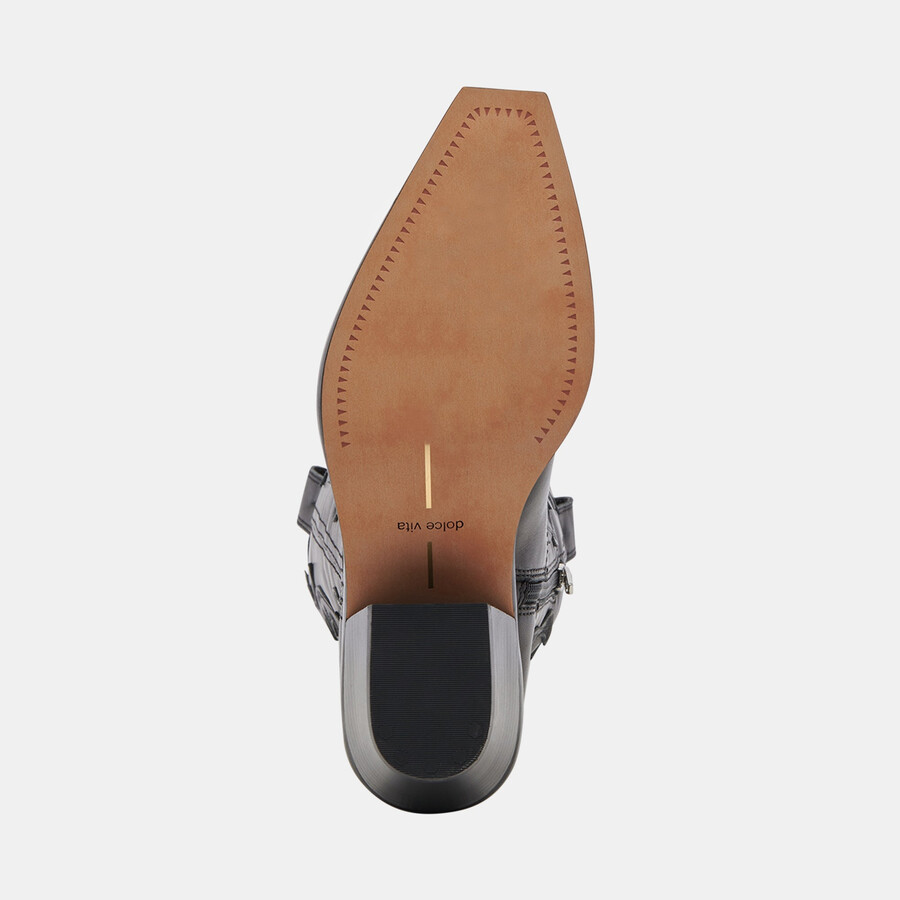 samsin stiefel aus schwarzem leder