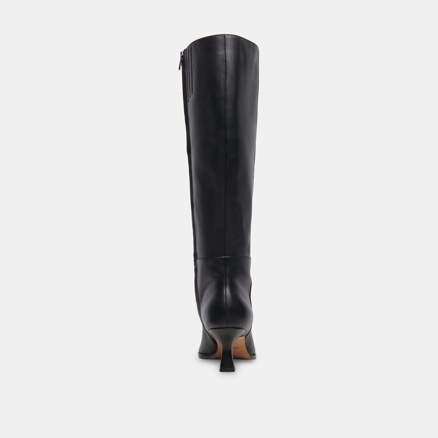 auggie stiefel mit weitem schaft schwarzes leder