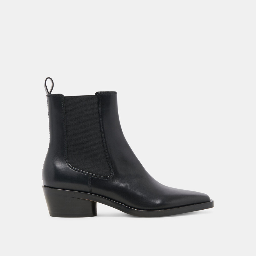 foster stiefeletten aus schwarzem leder