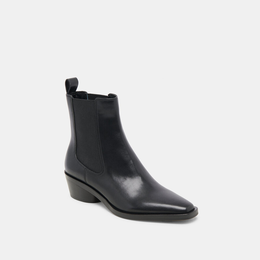 foster stiefeletten aus schwarzem leder