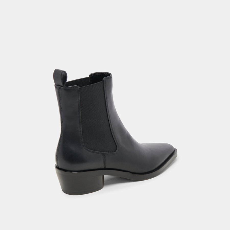 foster stiefeletten aus schwarzem leder