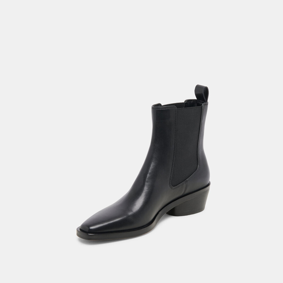 foster stiefeletten aus schwarzem leder