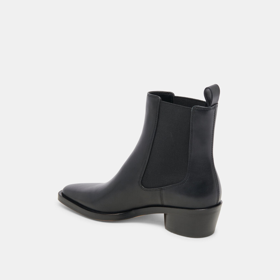 foster stiefeletten aus schwarzem leder