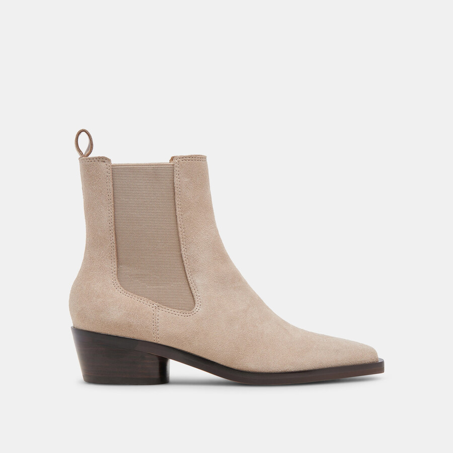 foster stiefeletten aus taupefarbenem wildleder