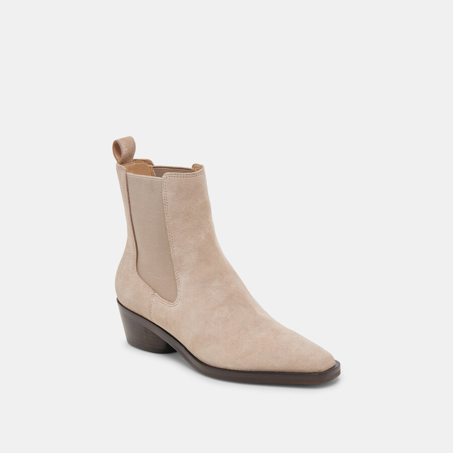 foster stiefeletten aus taupefarbenem wildleder
