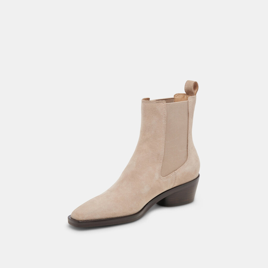 foster stiefeletten aus taupefarbenem wildleder