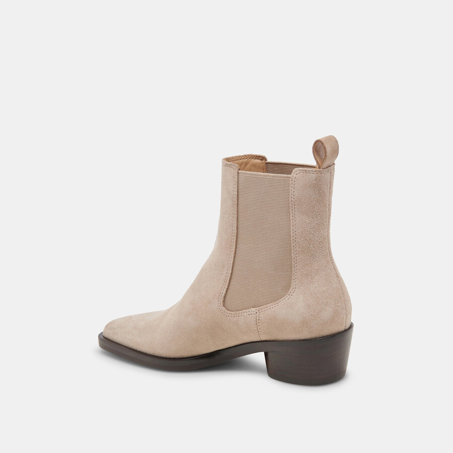 foster stiefeletten aus taupefarbenem wildleder