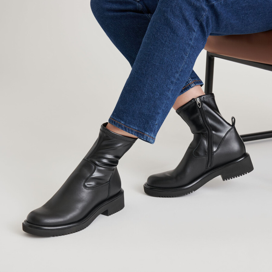 simaya h2o stiefel aus schwarzem leder