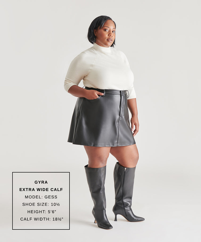 gyra stiefel mit extraweiter kalbsweite schwarzes leder