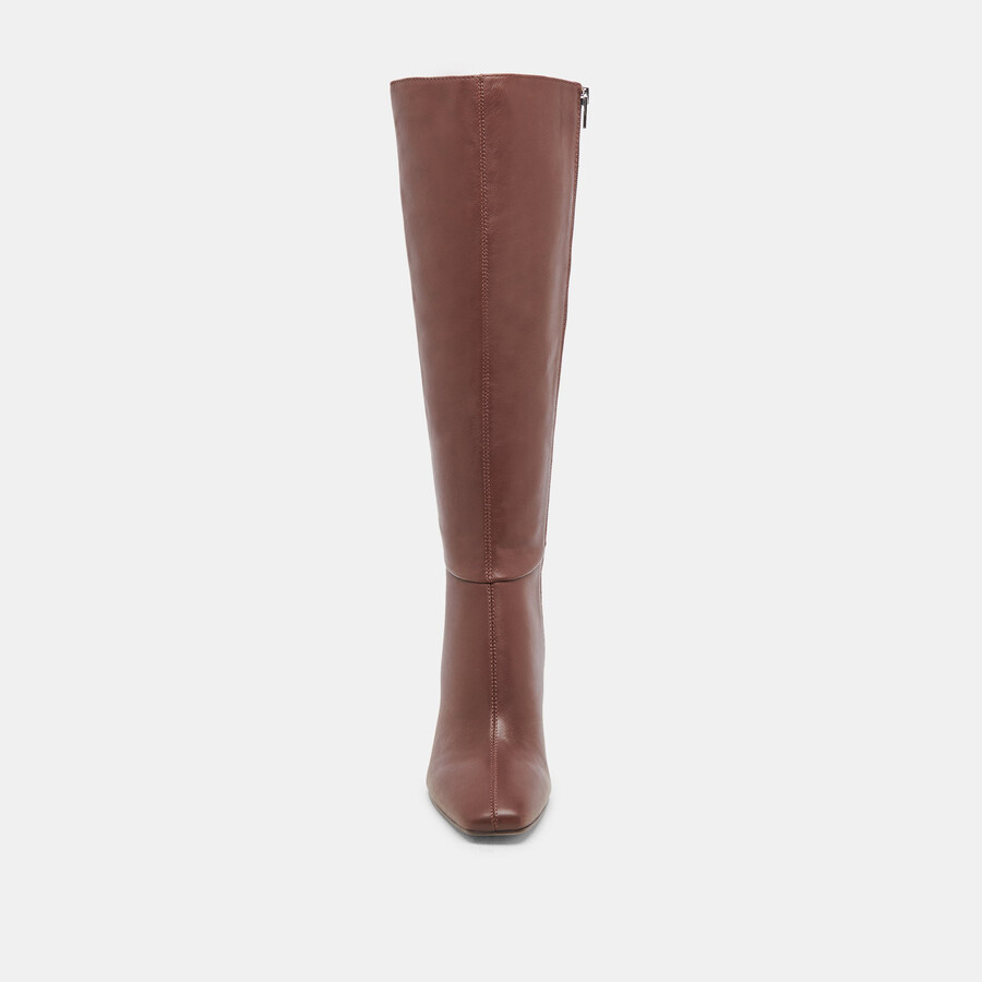 gyra stiefel aus extra weitem kalbsleder schokoladenbraun