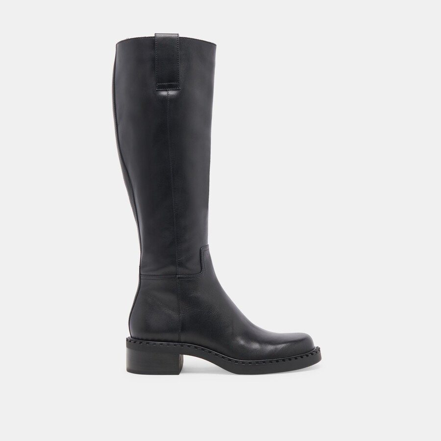 glory h2o stiefel mit weitem schaft schwarzes leder
