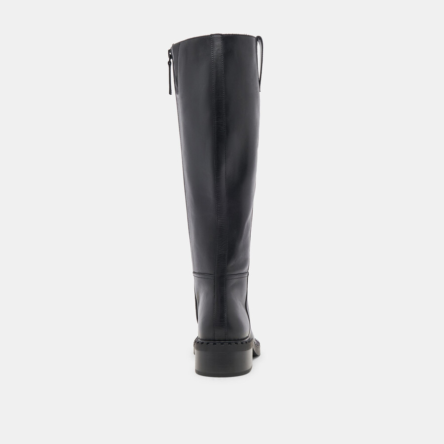glory h2o stiefel mit weitem schaft schwarzes leder