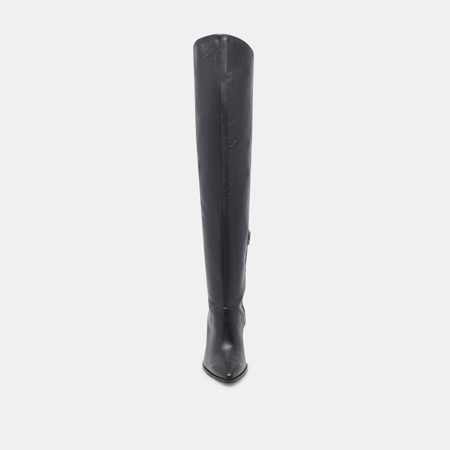 lupin stiefel mit weitem schaft schwarzes leder