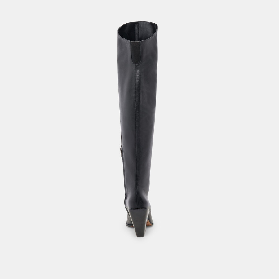 lupin stiefel mit weitem schaft schwarzes leder