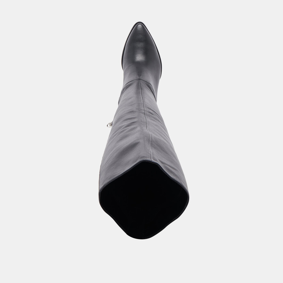 lupin stiefel mit weitem schaft schwarzes leder