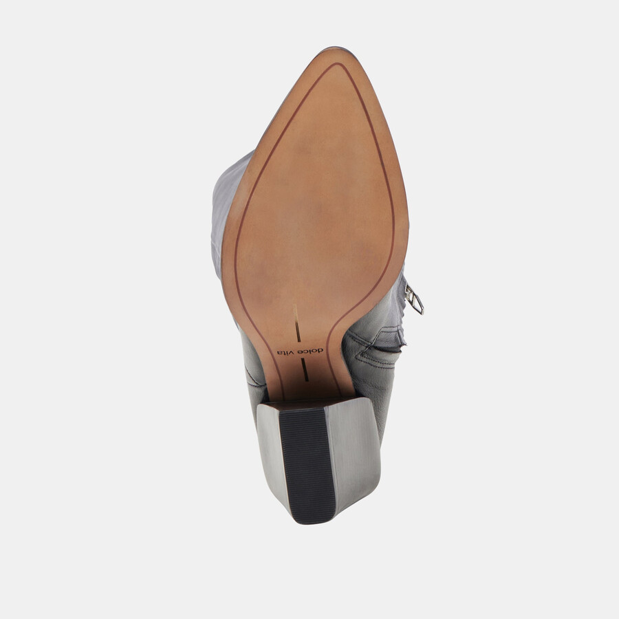 lupin stiefel aus schwarzem leder