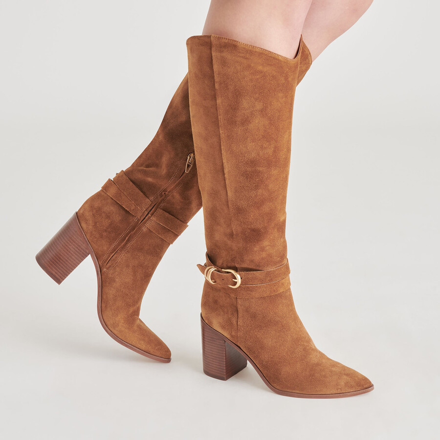 tyrone boots aus braunem wildleder
