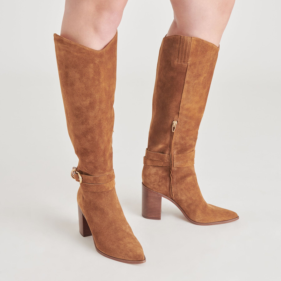 tyrone boots aus braunem wildleder