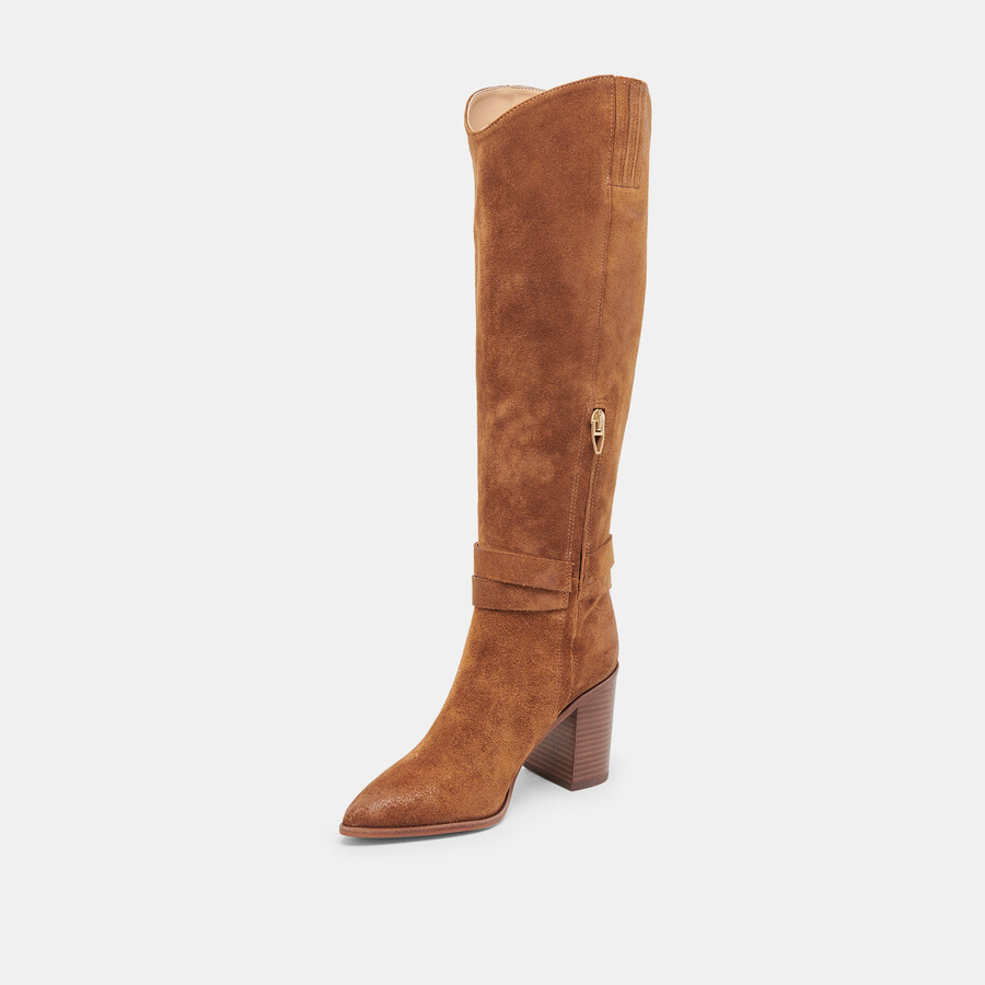 tyrone boots aus braunem wildleder